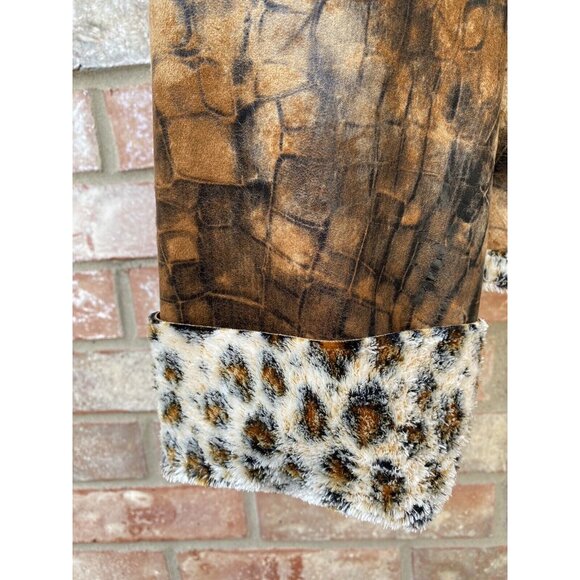 Womens 16 Tiger Cheetah 2 Button Brown Luxury Mob Wife Jacket by Joseph Ribkuff - Picture 5 of 13